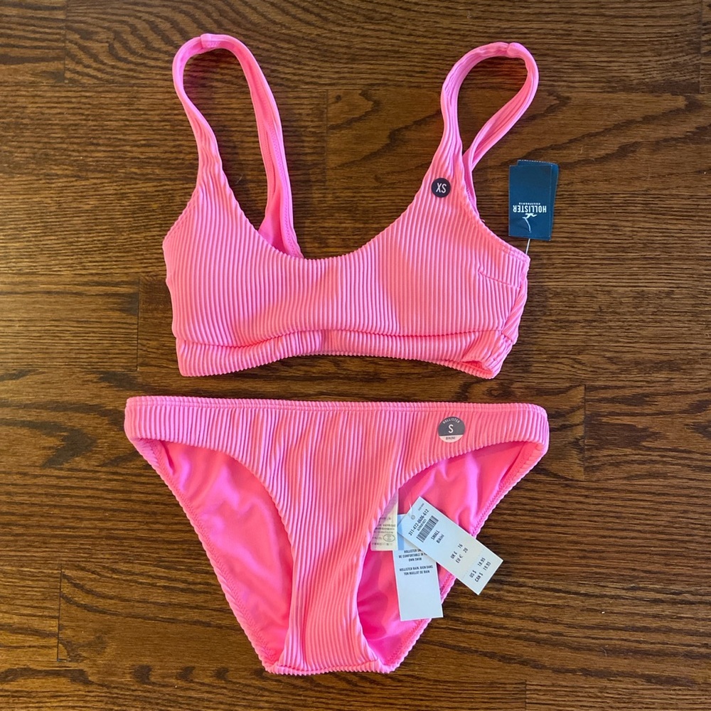 Neon Pink NWT hollister Bikini set